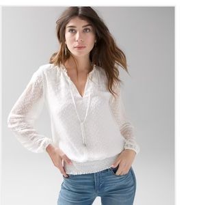 WHBM embroidered chiffon sweater XS S